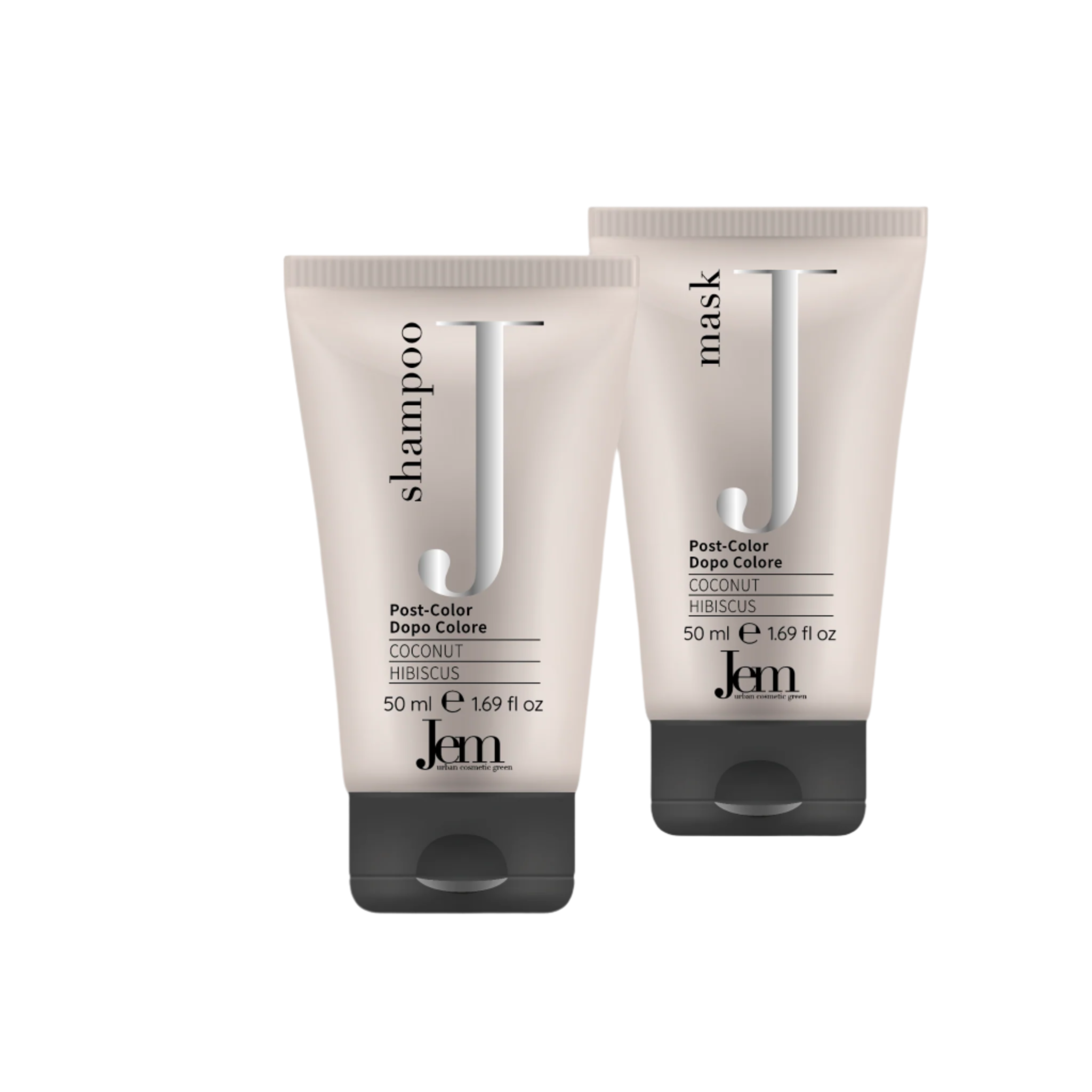 JEM POST COLOR dažytiems plaukams rinkinys, šampūnas ir kaukė, 2x50 ml