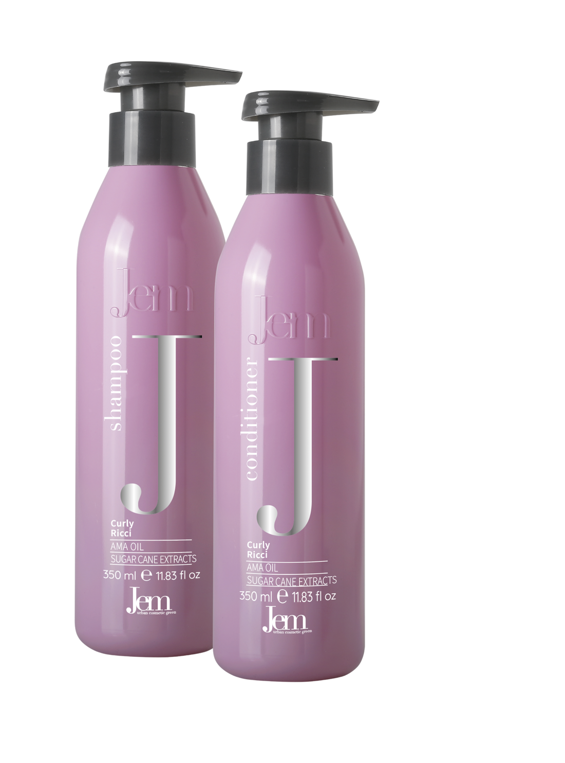 JEM CURLY garbanotiems ir banguotiems plaukams rinkinys, šampūnas 350ml ir kondicionierius 350ml