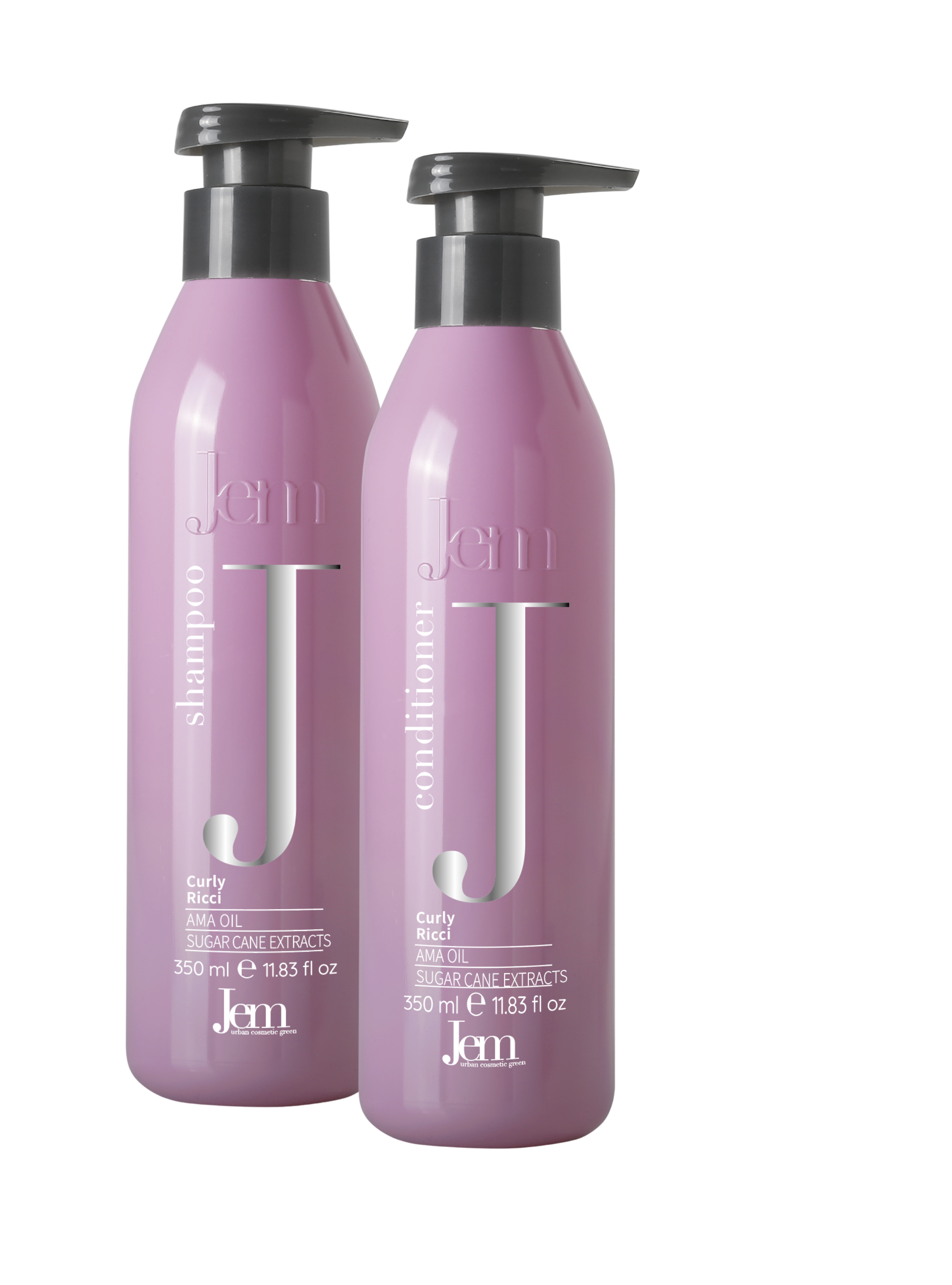 JEM CURLY garbanotiems ir banguotiems plaukams rinkinys, šampūnas 350ml ir kondicionierius 350ml