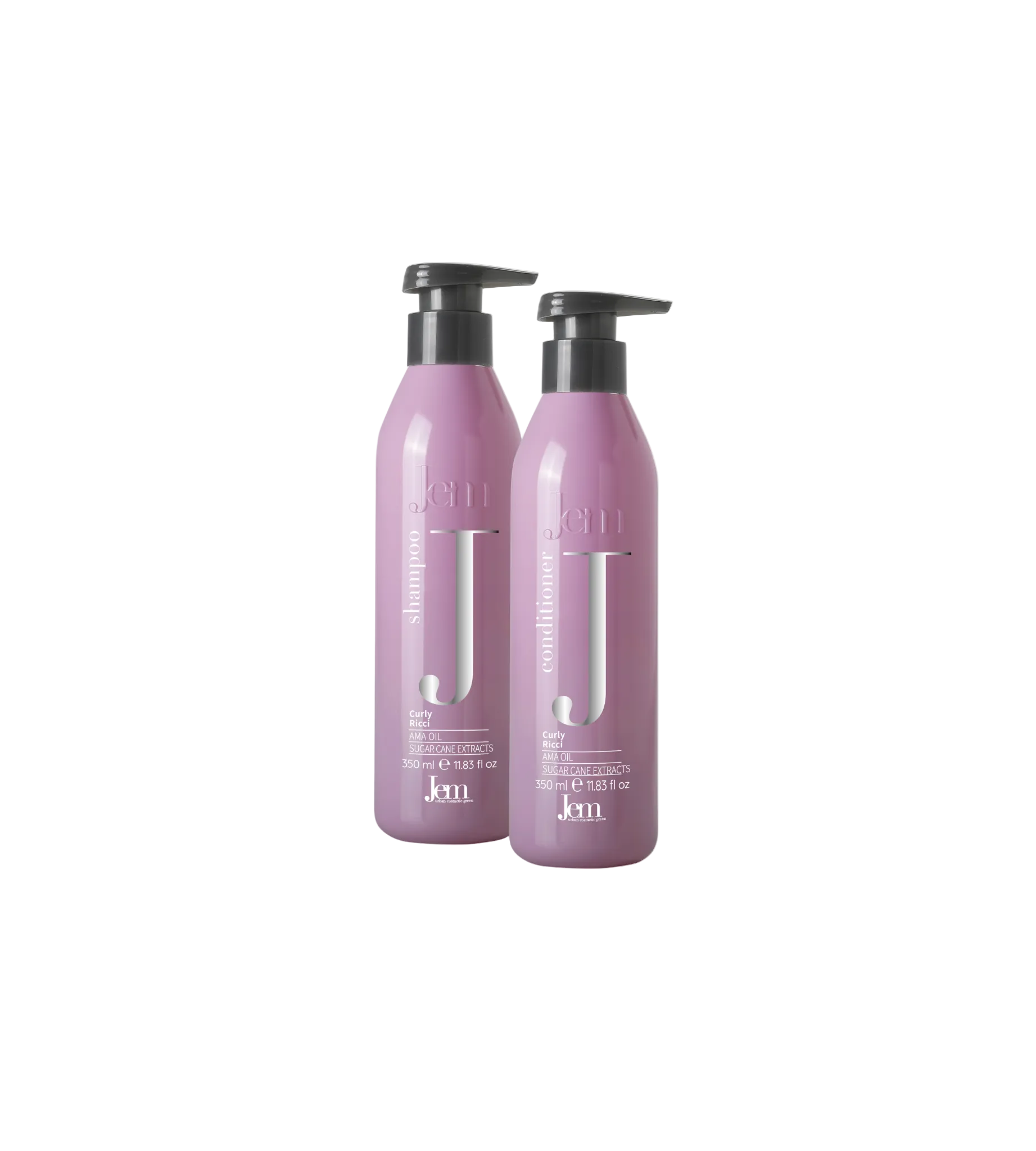 JEM CURLY garbanotiems ir banguotiems plaukams rinkinys, šampūnas 350ml ir kondicionierius 350ml