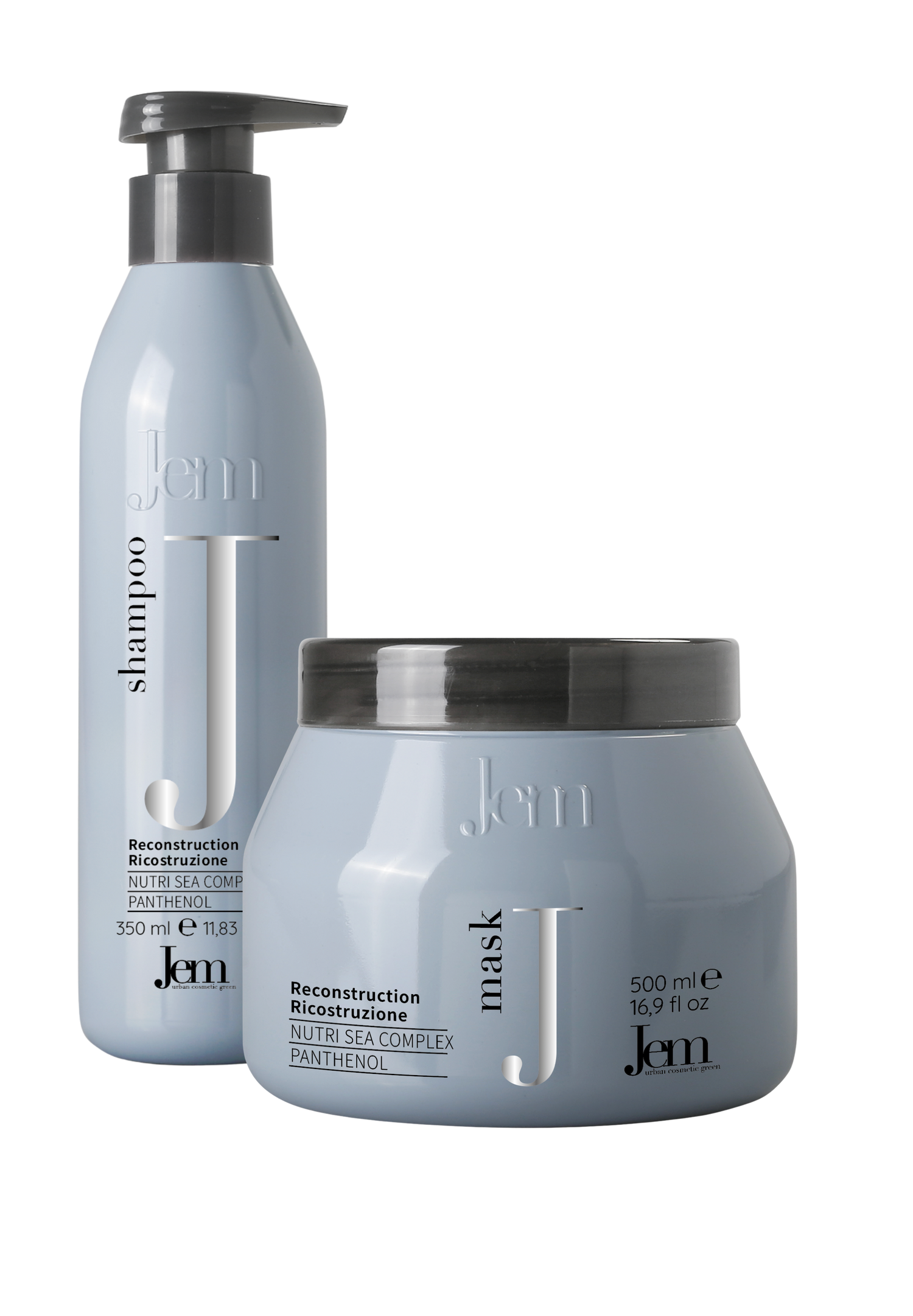 JEM RECONSTRUCTION atkuriamasis rinkinys plaukams, šampūnas 350ml ir kaukė 500ml