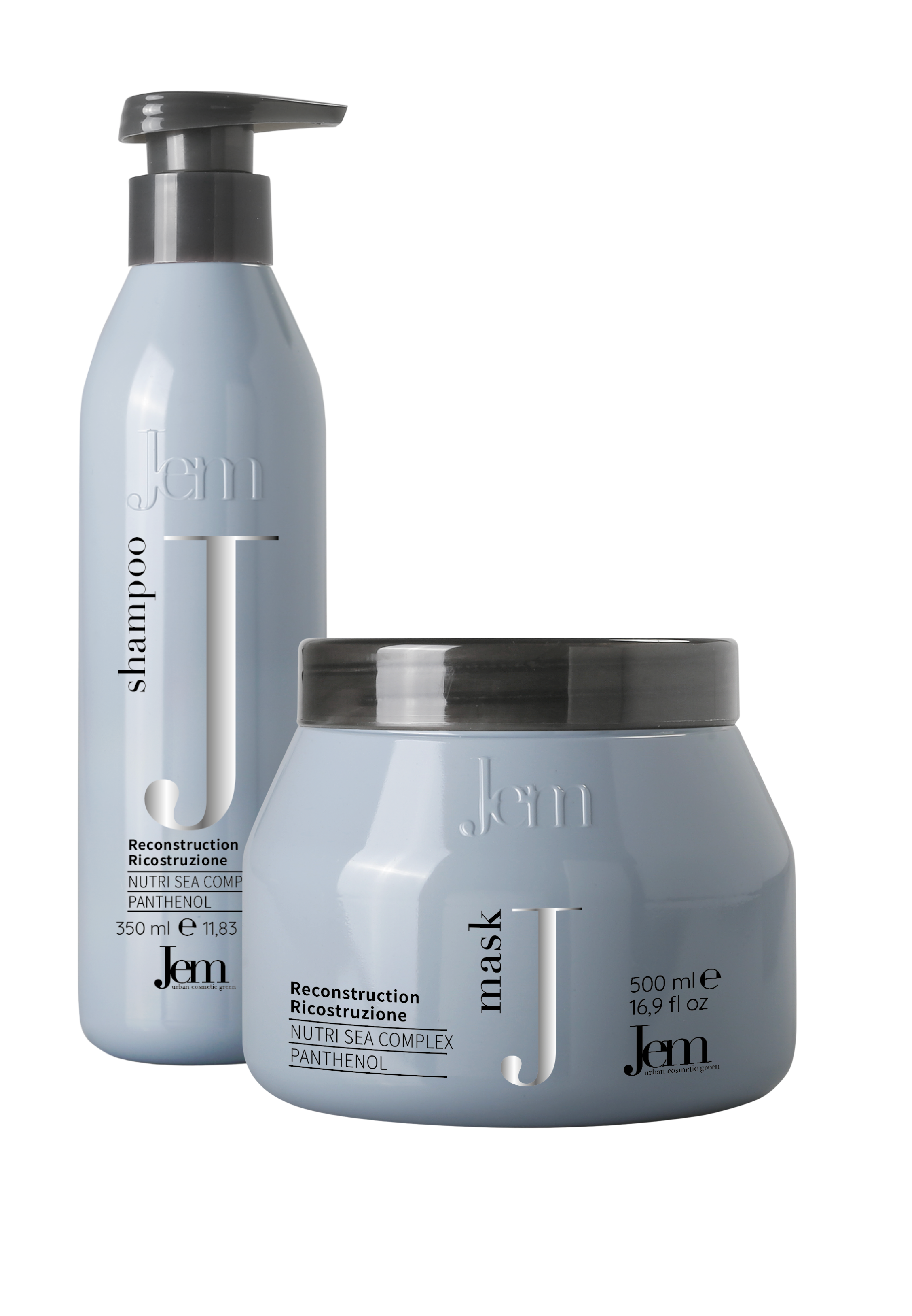 JEM RECONSTRUCTION atkuriamasis rinkinys plaukams, šampūnas 350ml ir kaukė 500ml