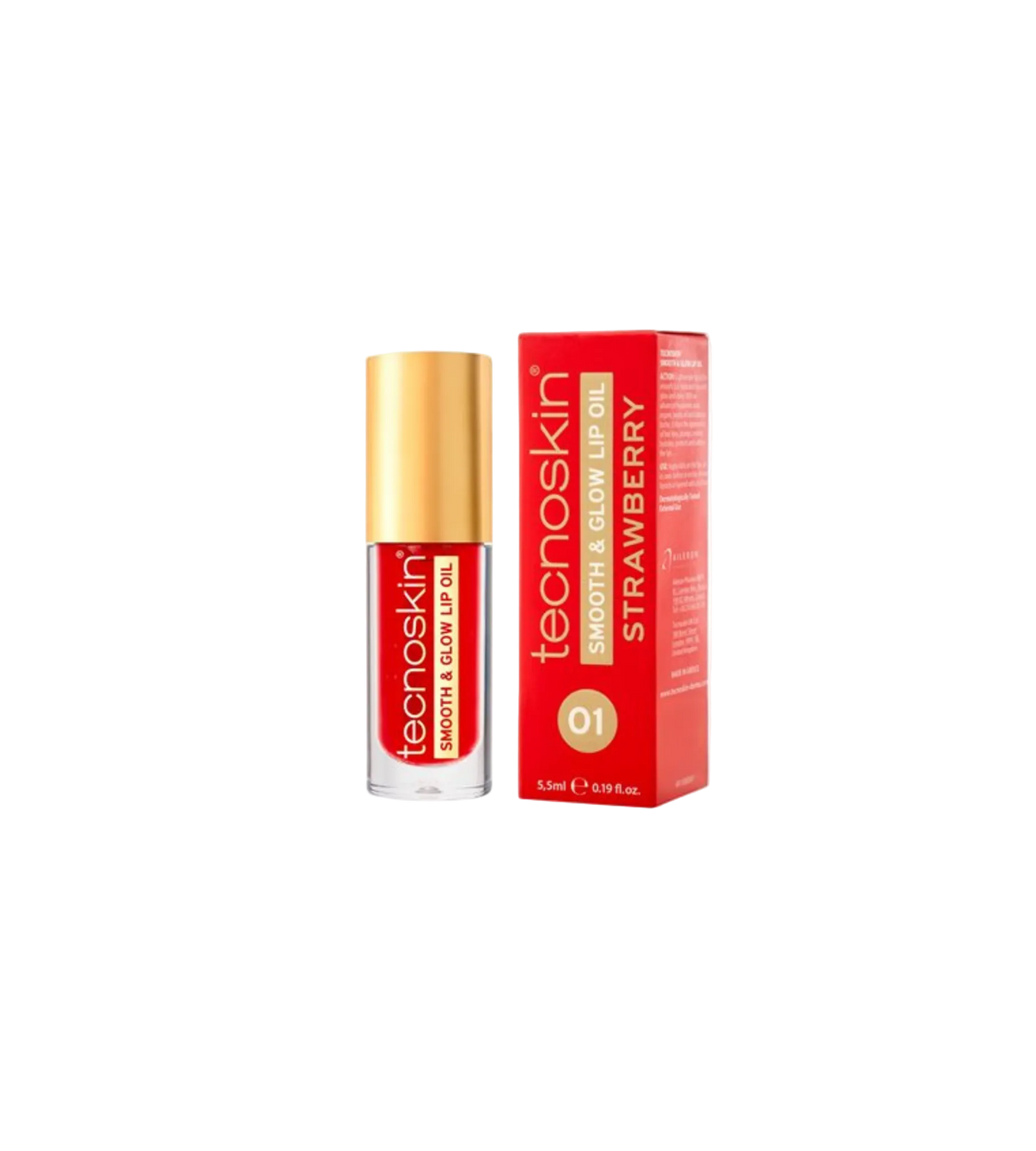 Tecnoskin smooth & glow lip oil drėkinantis aliejus lūpoms braškių skonio